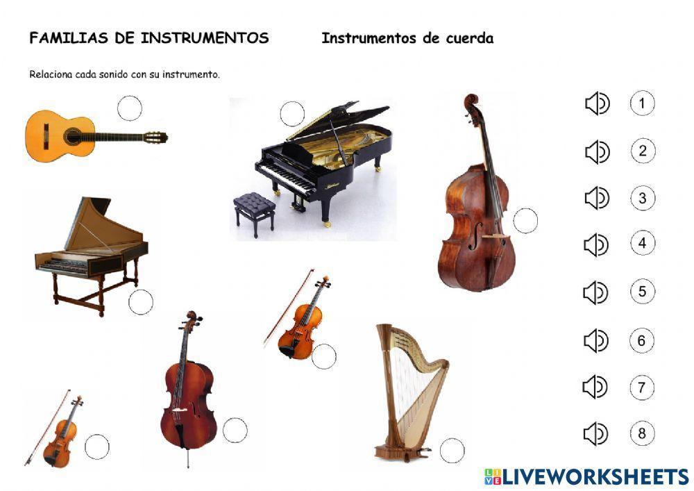 Familias der instrumentos. Instrumentos de cuerda (audición)