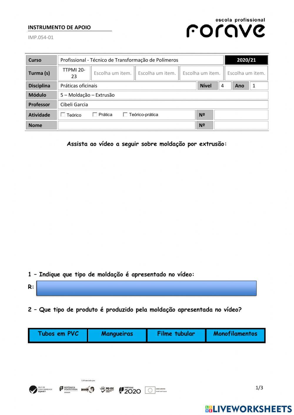 Moldação por extrusão