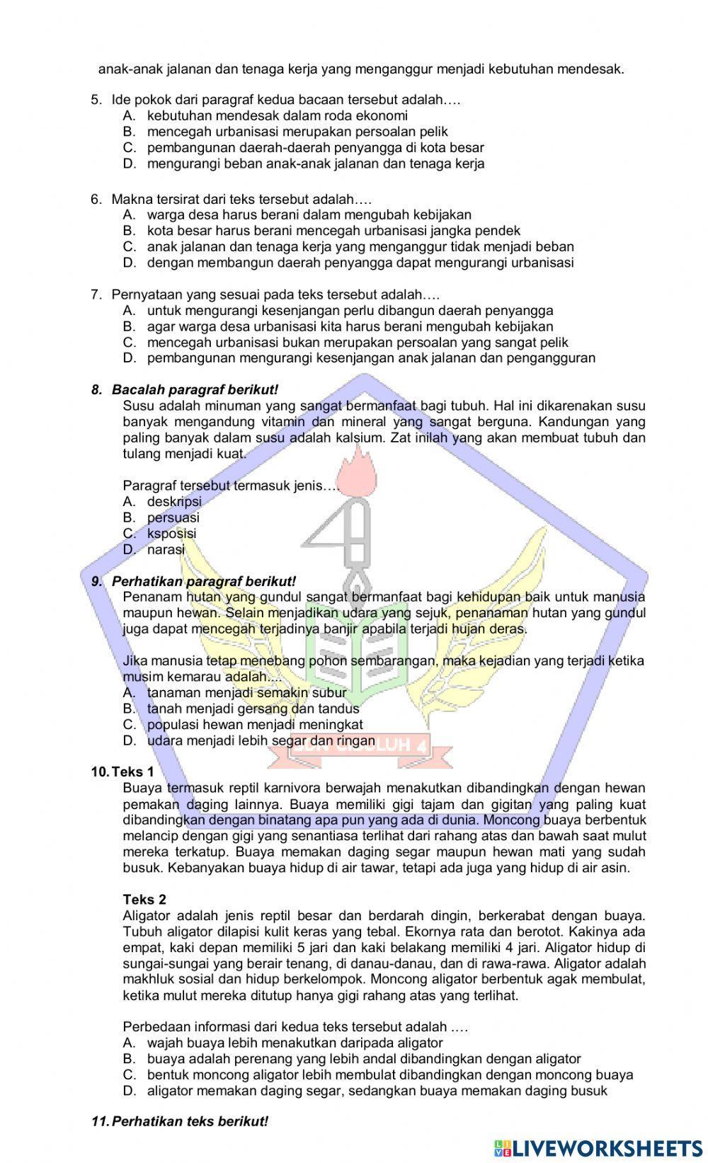 Try Out Ujian Sekolah Bahasa Indonesia Try Out Ujian Sekolah Bahasa Indonesia