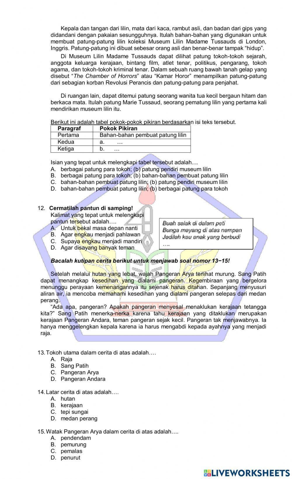 Try Out Ujian Sekolah Bahasa Indonesia Try Out Ujian Sekolah Bahasa Indonesia