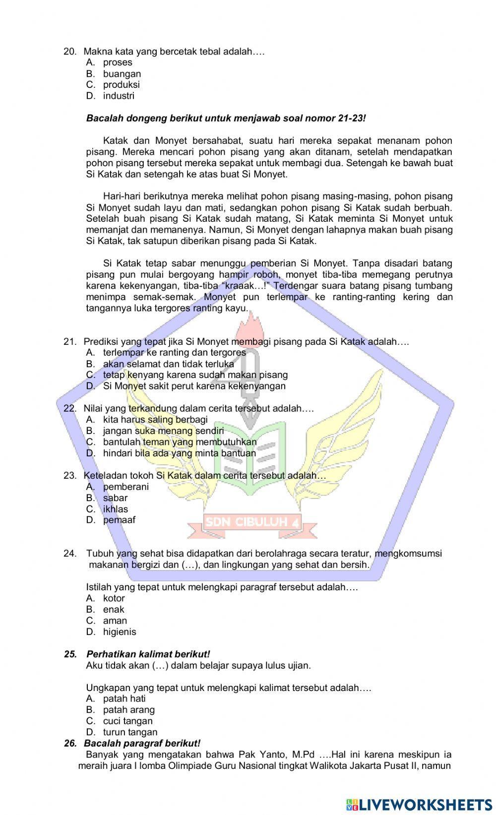 Try Out Ujian Sekolah Bahasa Indonesia Try Out Ujian Sekolah Bahasa Indonesia