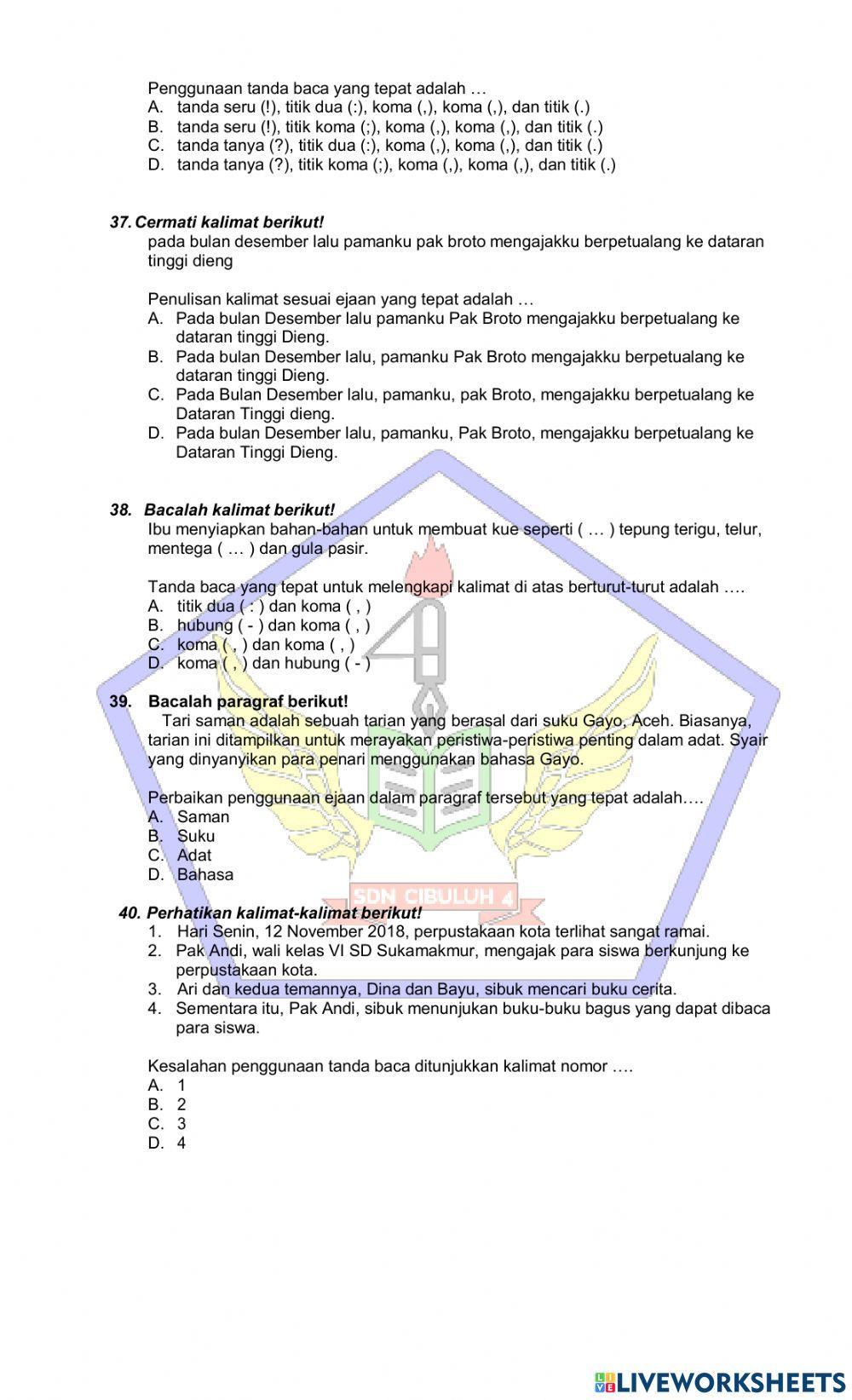 Try Out Ujian Sekolah Bahasa Indonesia Try Out Ujian Sekolah Bahasa Indonesia