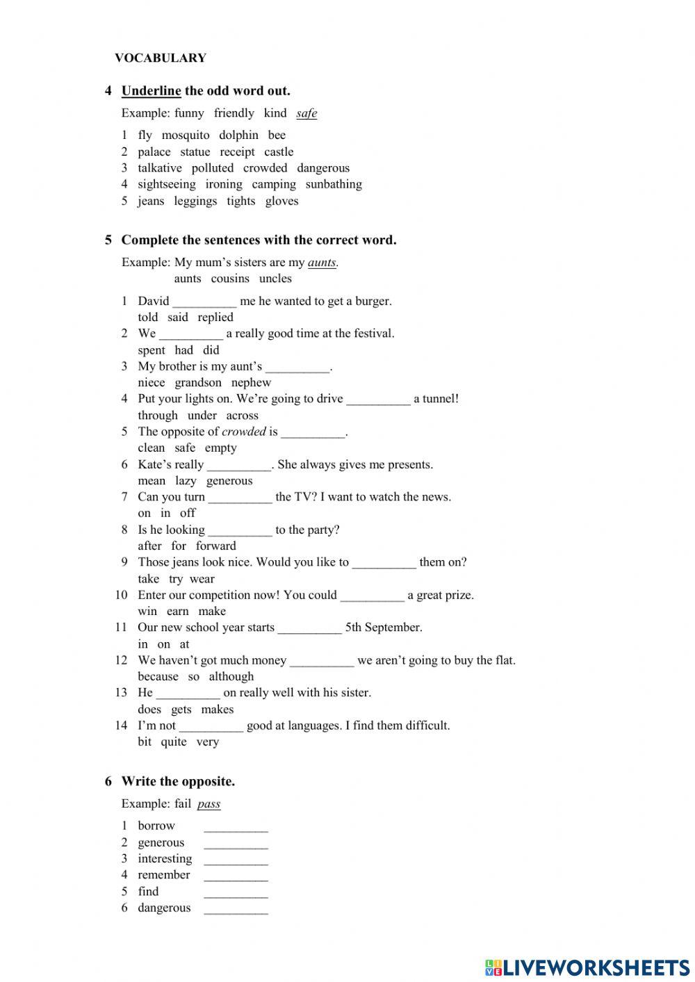 Review for the end of course