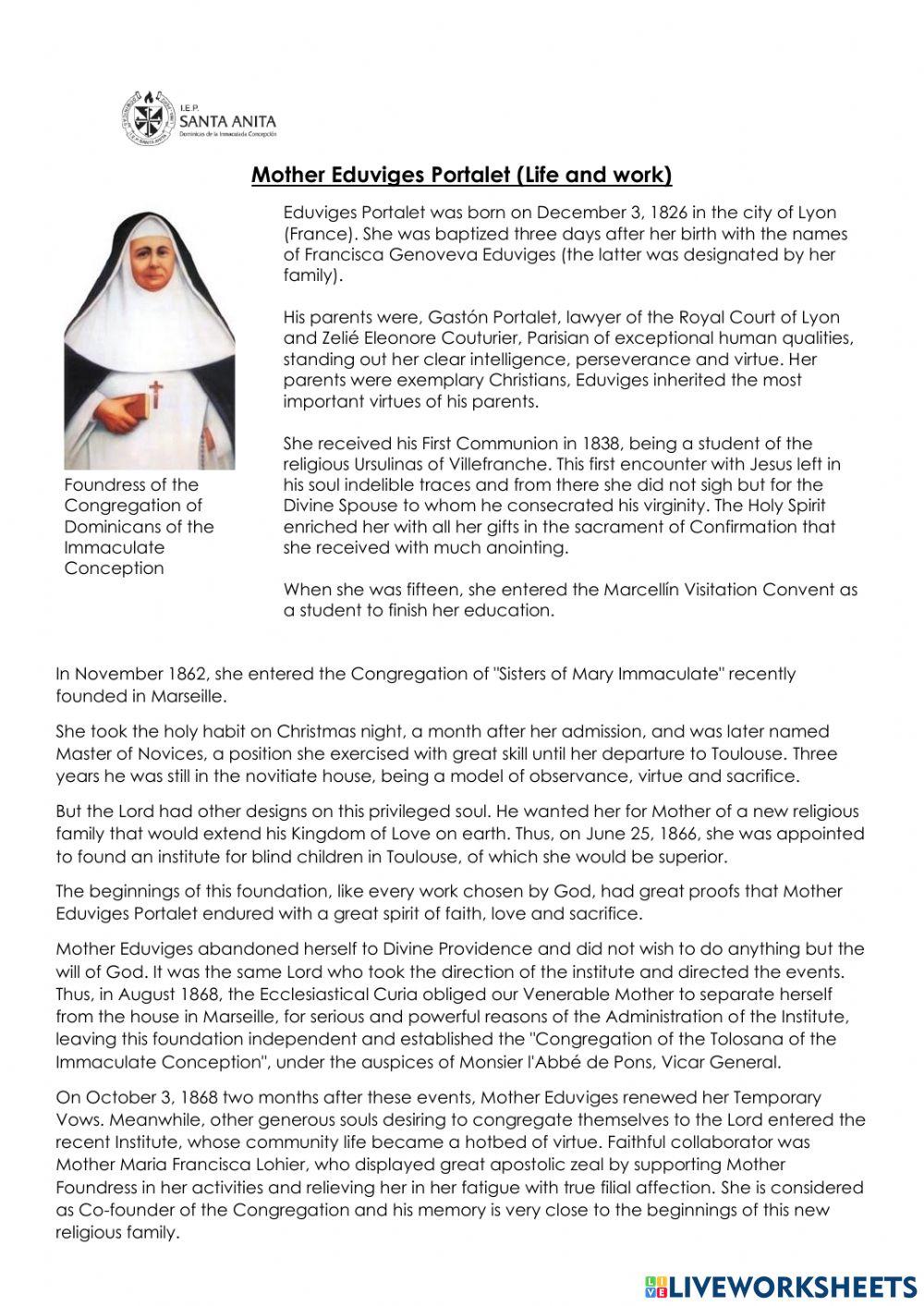 Mother eduviges portalet