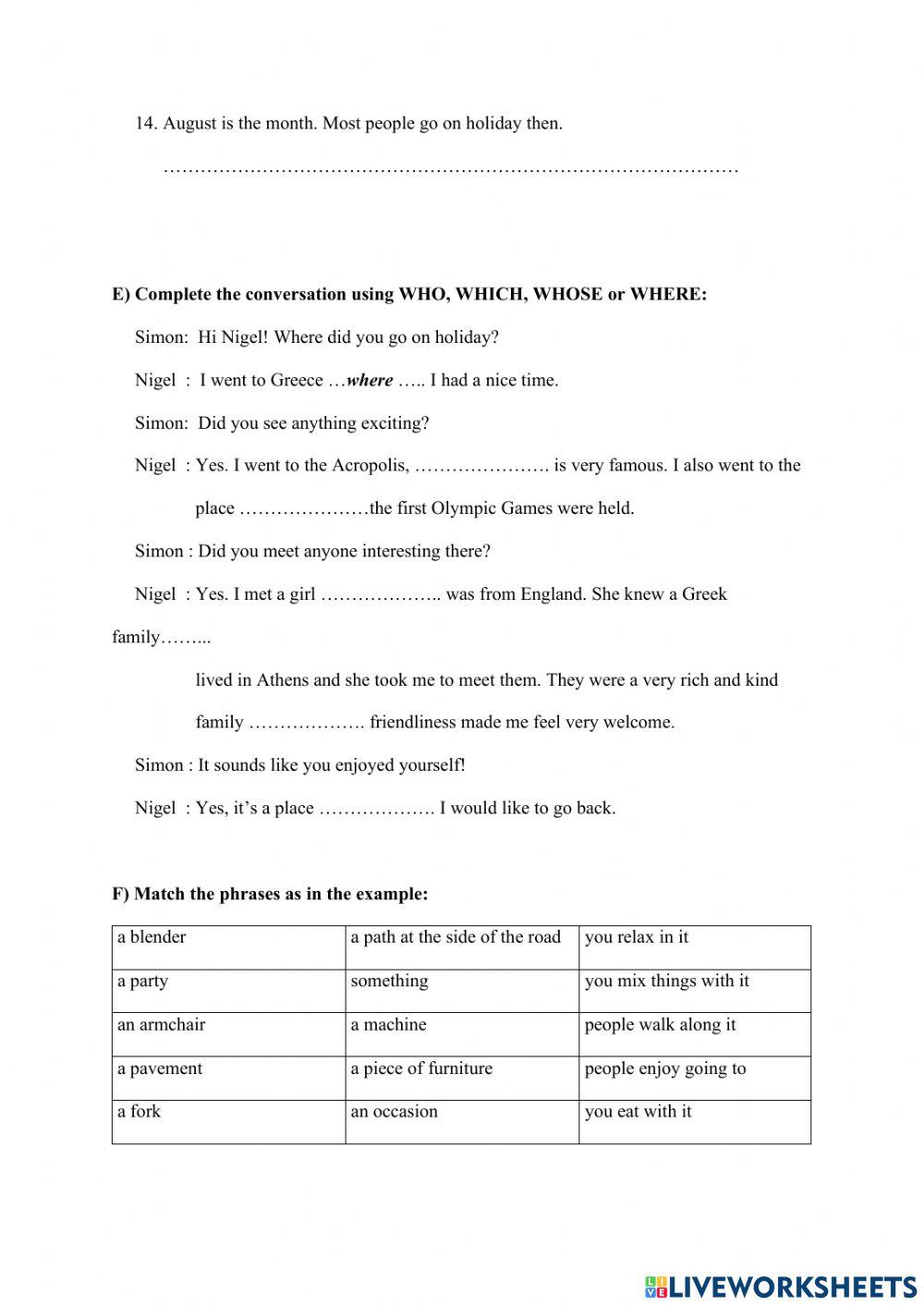 Relative Clause - WS 36