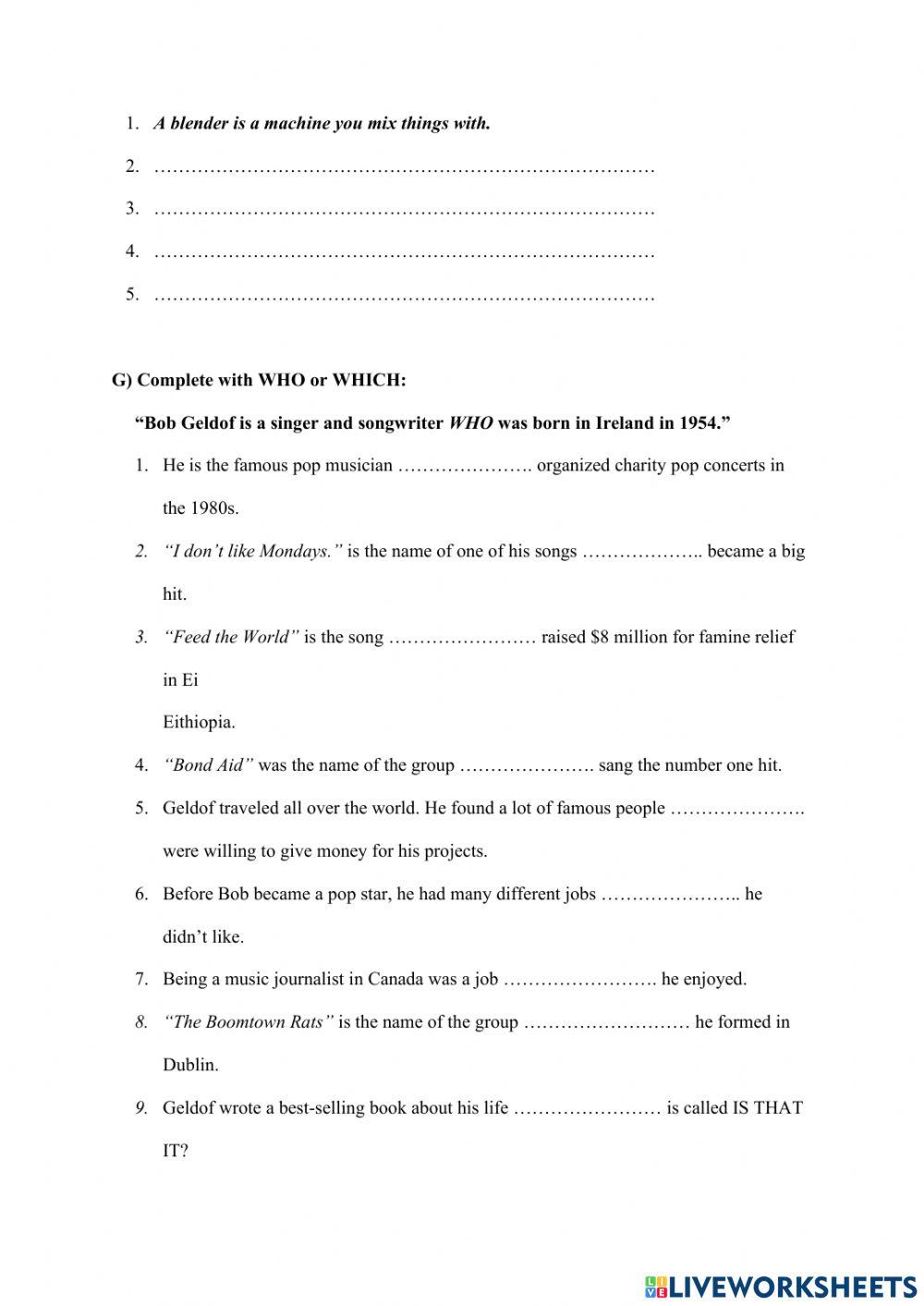 Relative Clause - WS 36