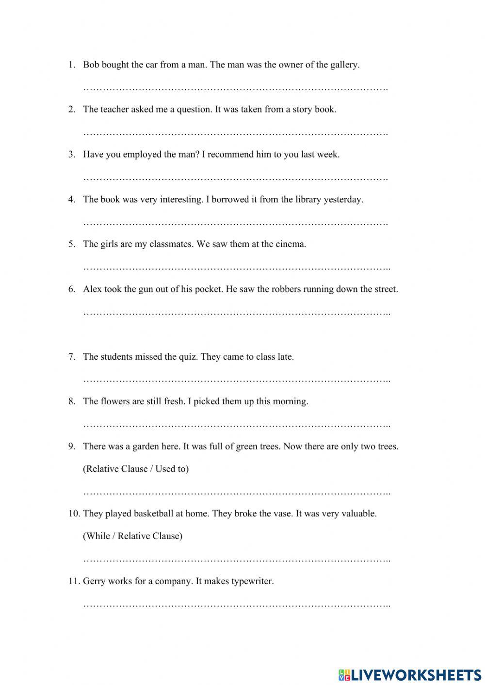 Relative Clause - WS 36