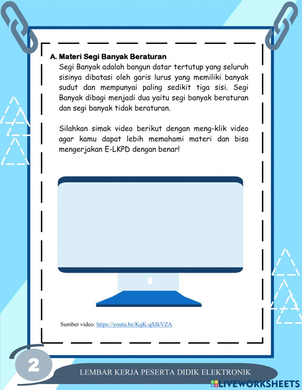 E-LKPD Segi Banyak Beraturan