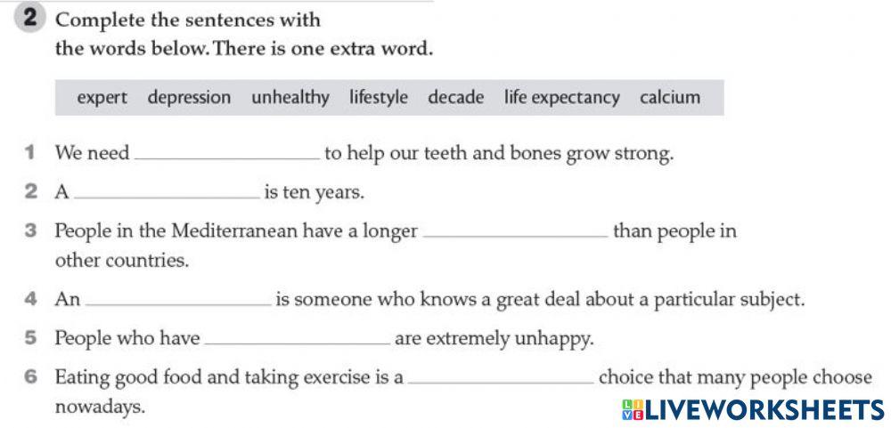 Complete the sentences with the given words: