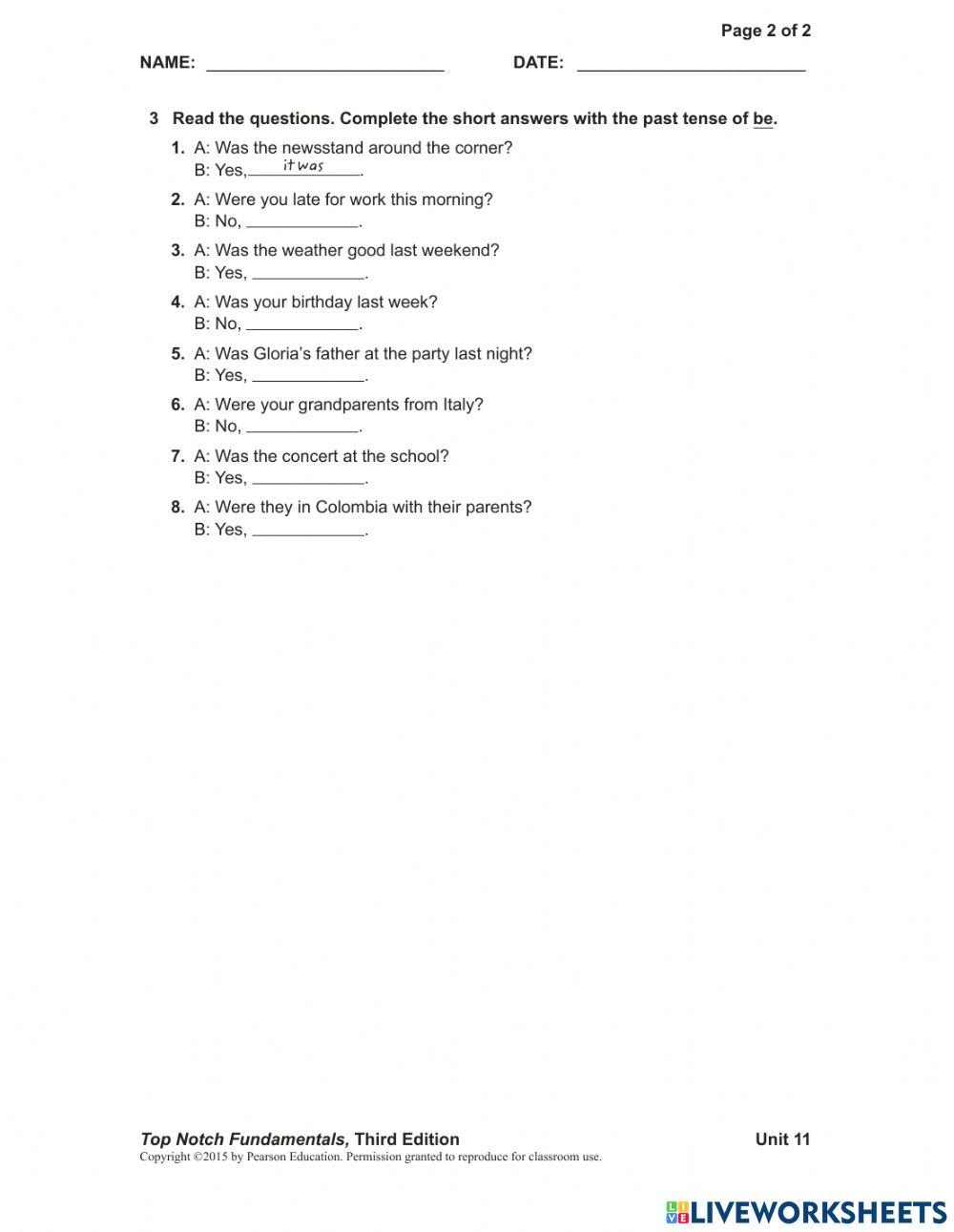 Unit 11 Extra Grammar Exercises