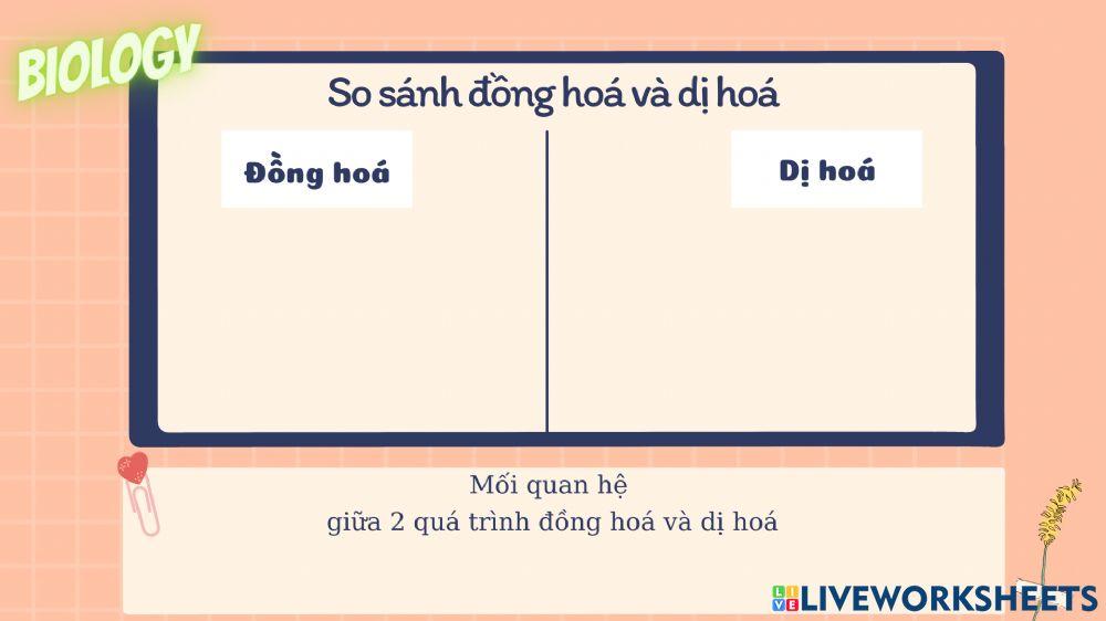 Đồng hoá và dị hoá