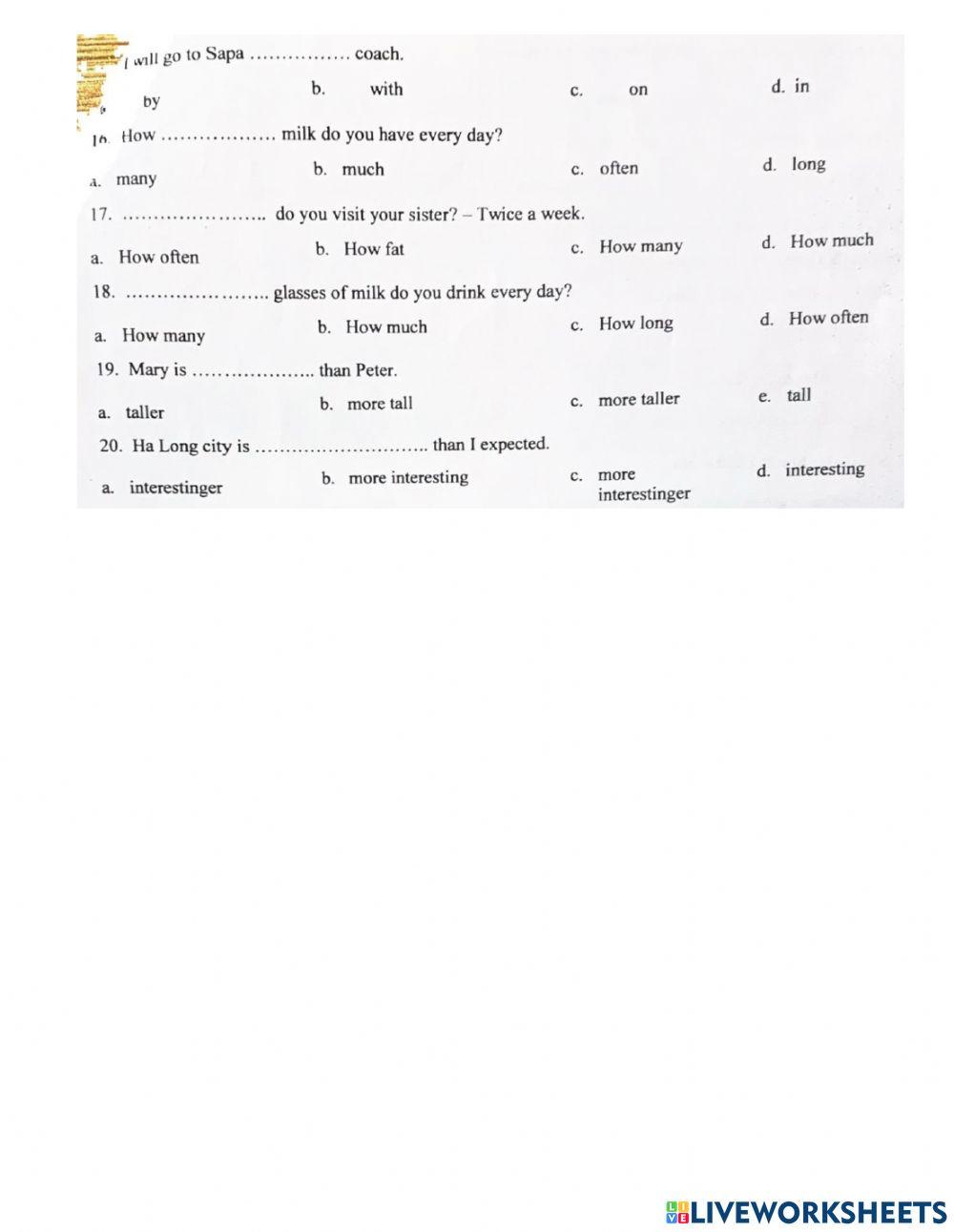 G5-cky2 multichoice + wrting VAN LANG