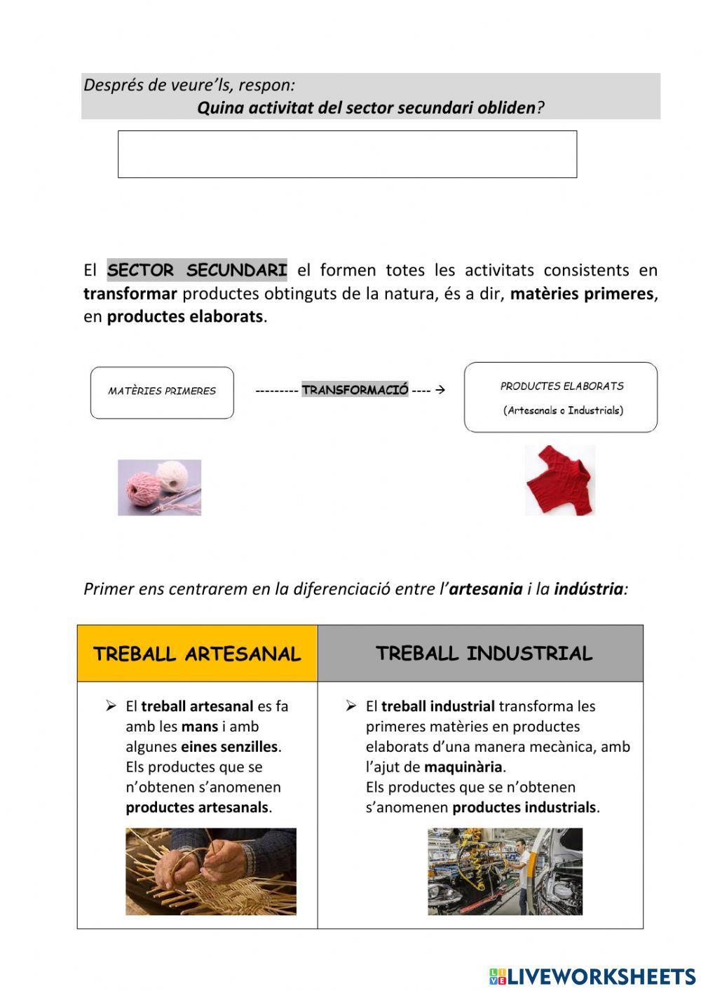 Els sectors de treball - 6 (part i)