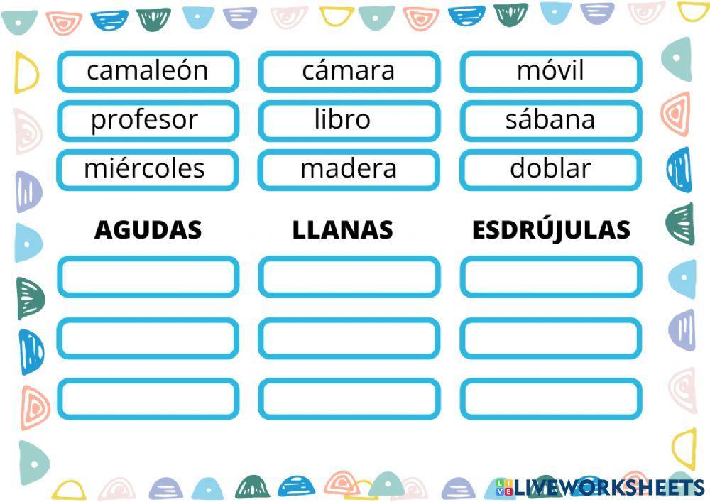 Aguda, llana, esdrújula
