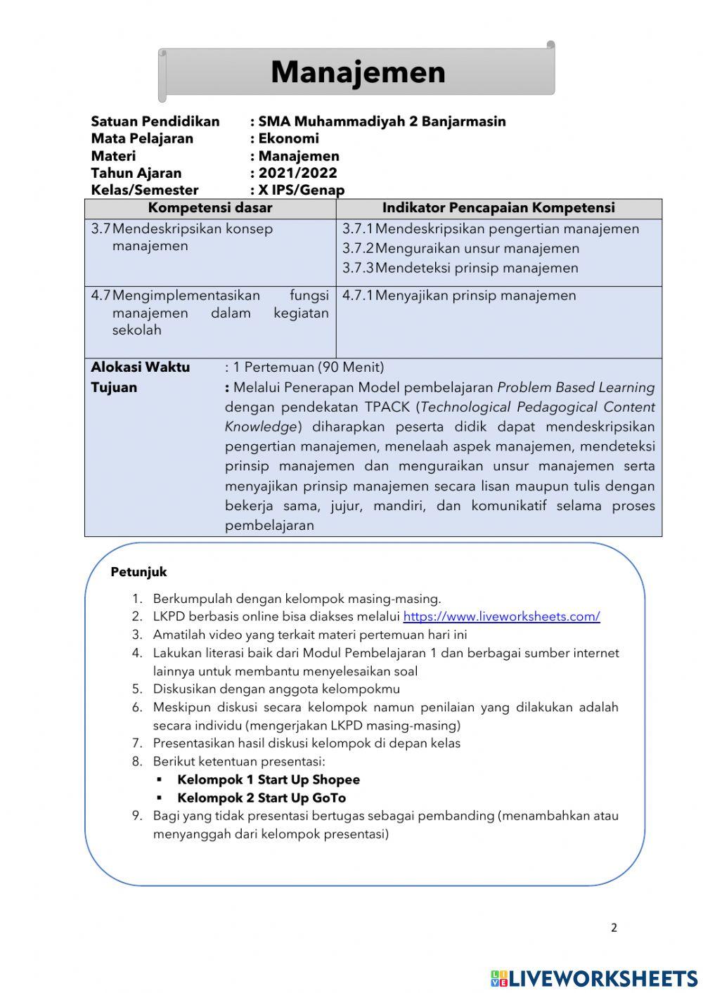 Manajemen Pertemuan 1 kel 2