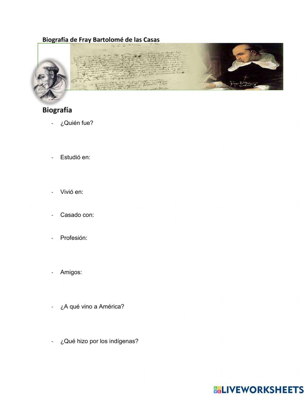 Biografía Fray Bartolomé de las casas