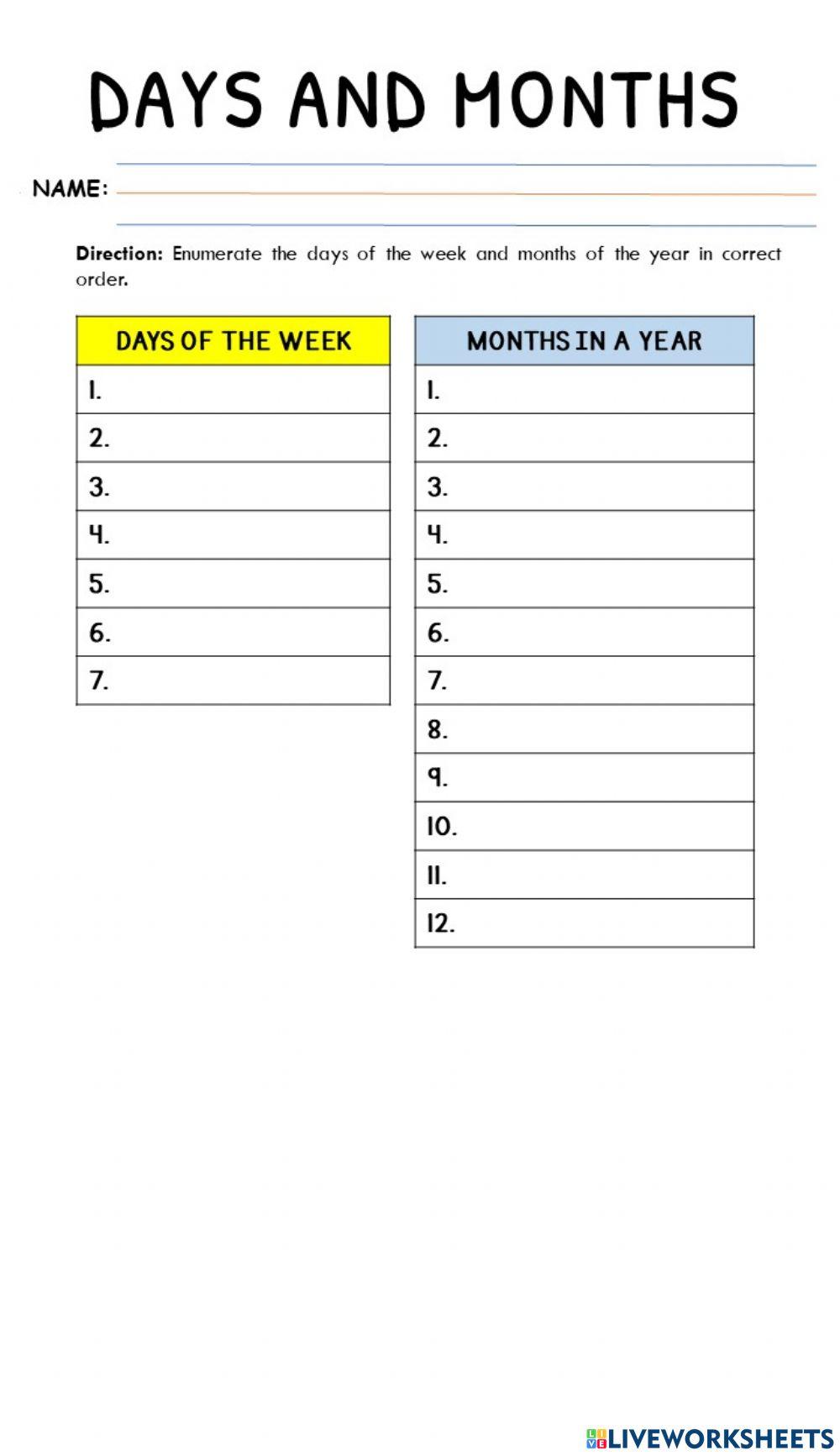 A5-Q4W6-Lesson 24 - Days of the Week and Months of the Year-ACTIVITIES