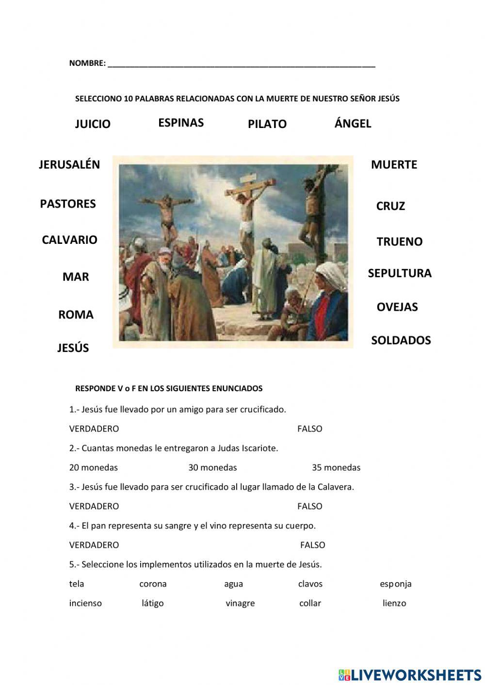 muerte de jesus en la cruz