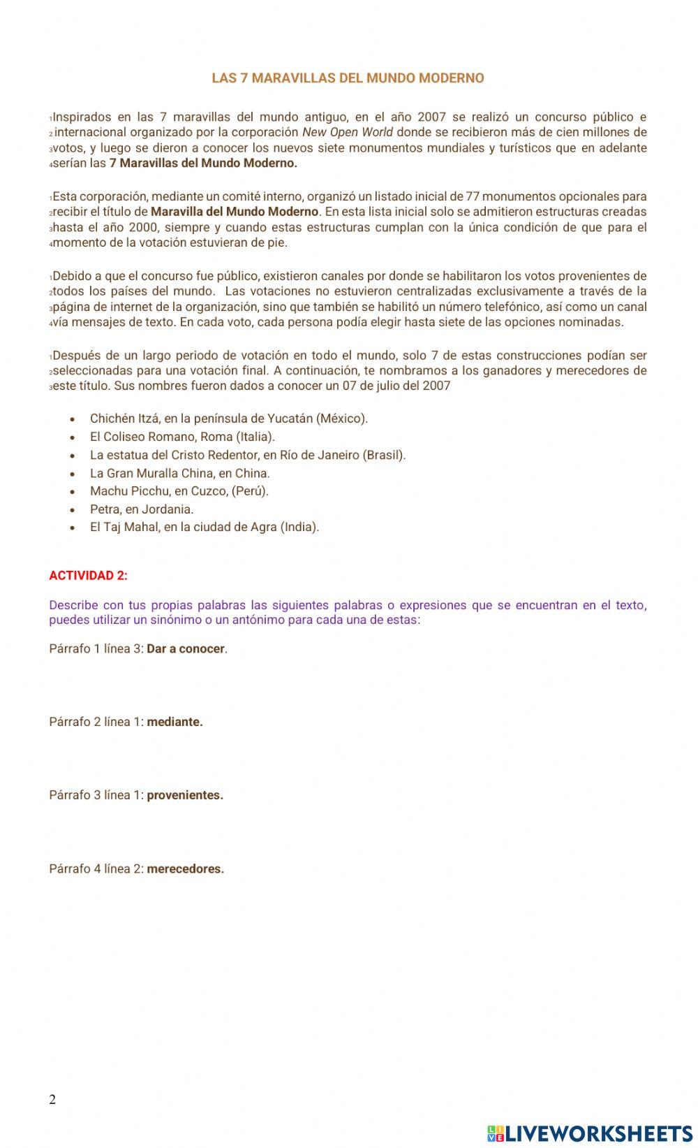 Las 7 maravillas del mundo