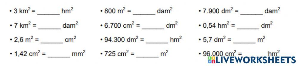 Unidades de Superficie