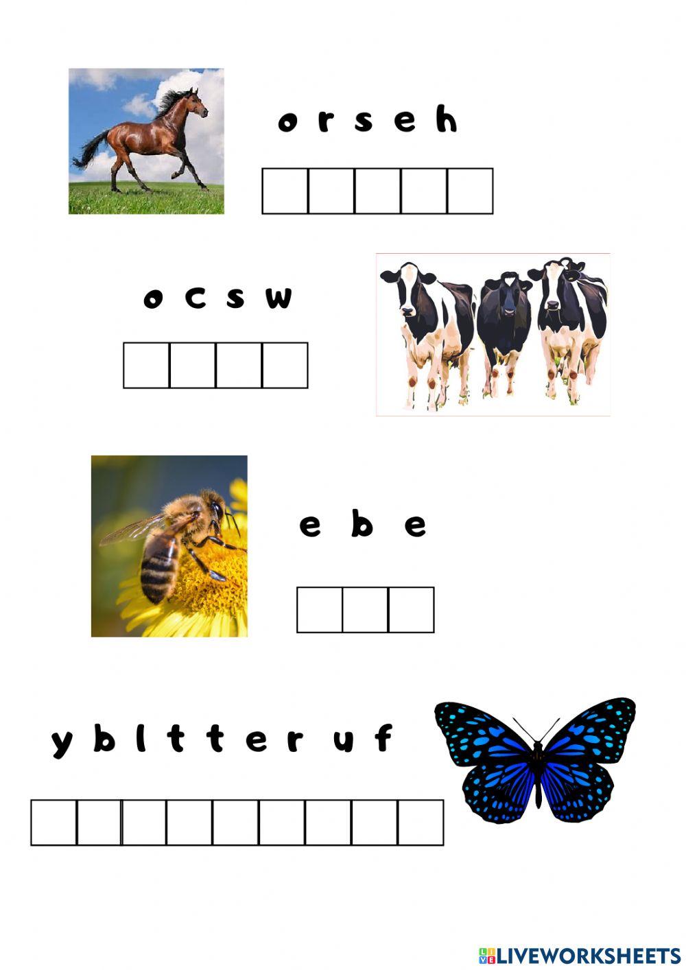 Unscuble farm animals