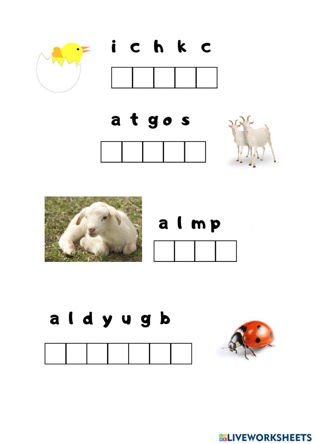 Unscuble farm animals