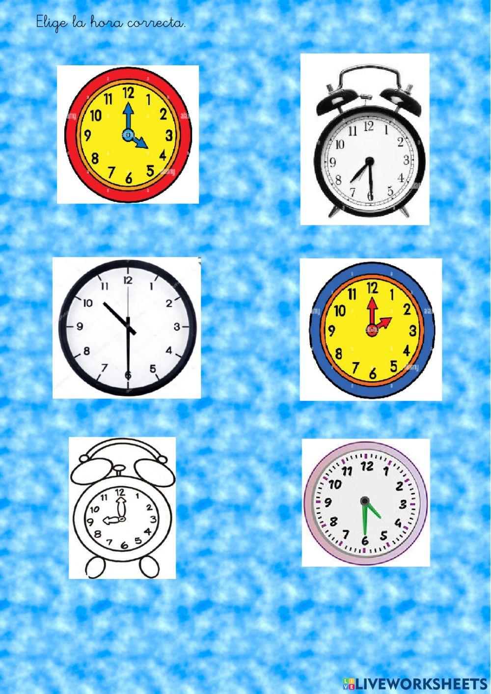 Las horas y media y en punto