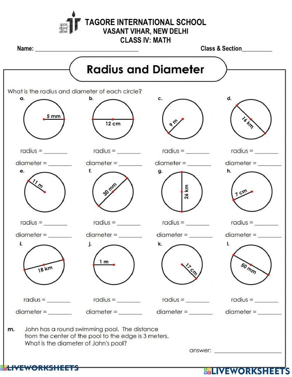 Radius & diameter