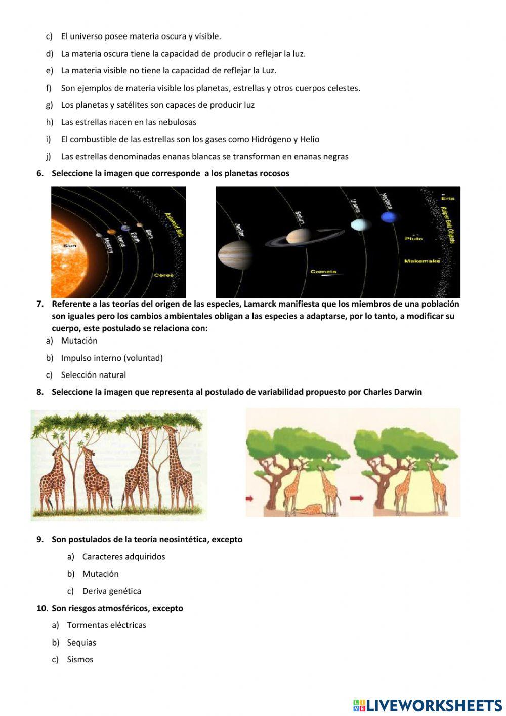 Recuperación Pedagógica Ciencias Naturales