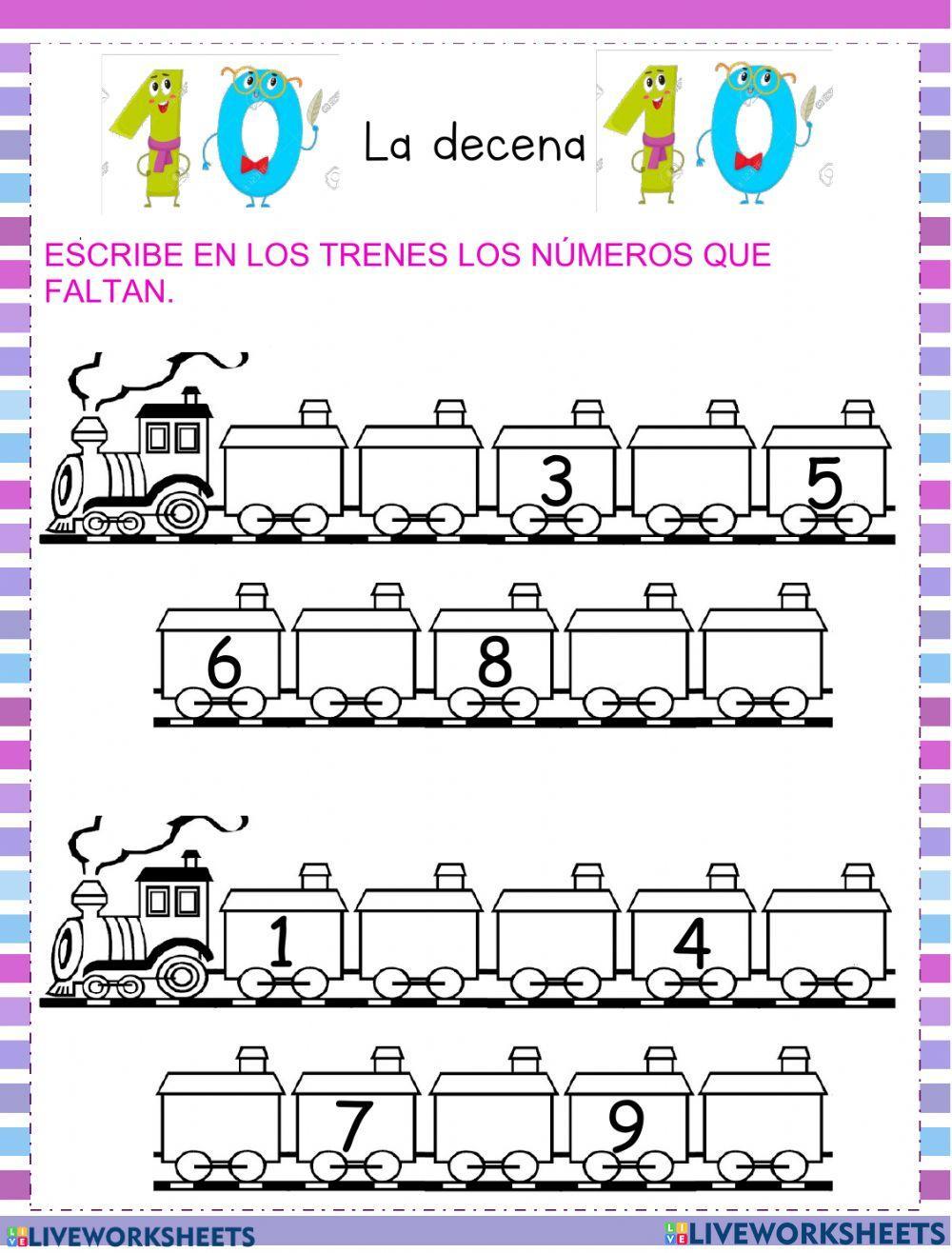 Secuencia numérica hasta 10