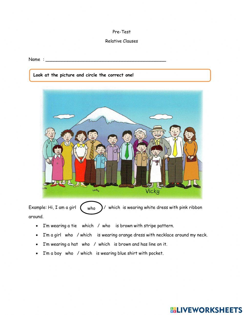 Relative clauses - pretest