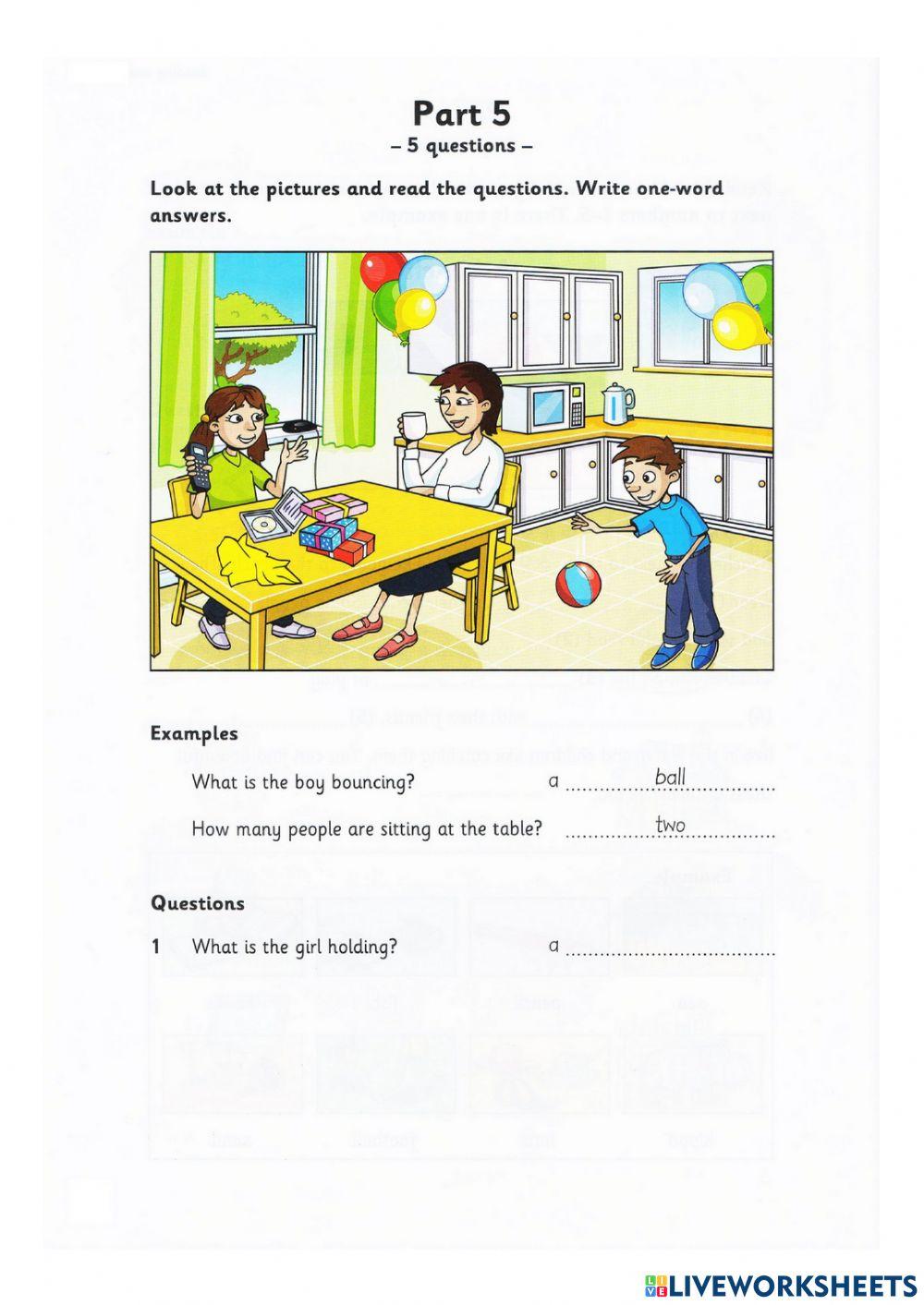 Starters practice test Live Worksheets