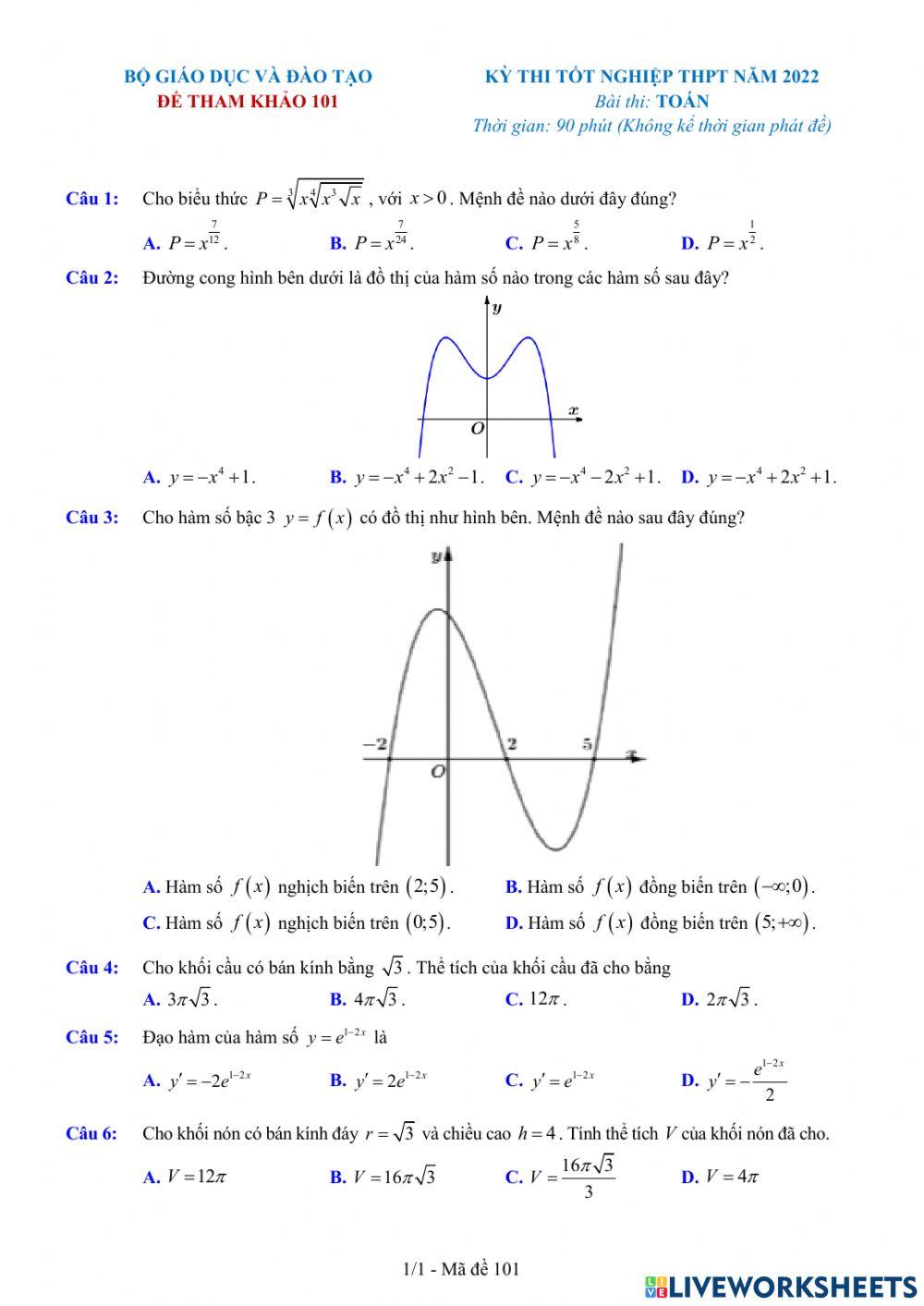 TNTHPT-MĐ-67-Đề ôn tập số 101