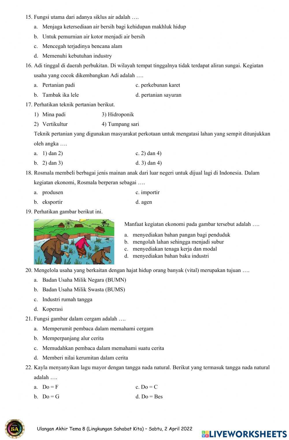 Ulangan akhir tema 8