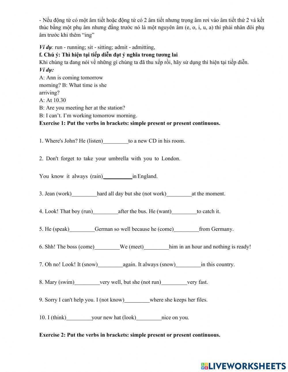 Ngu phap - thi hien tai + tiep dien