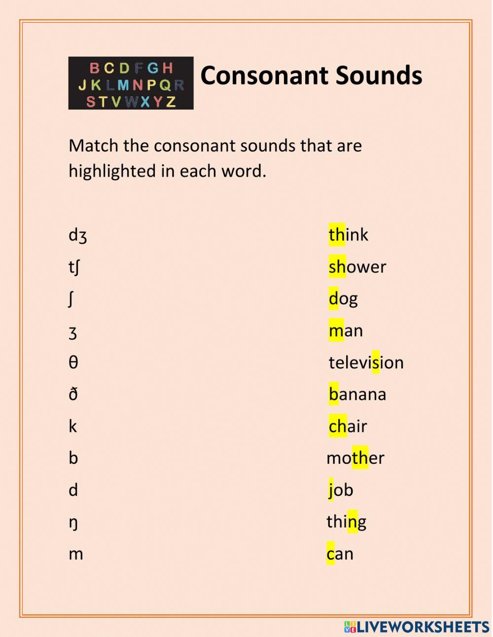Consonant sounds Consonant sounds