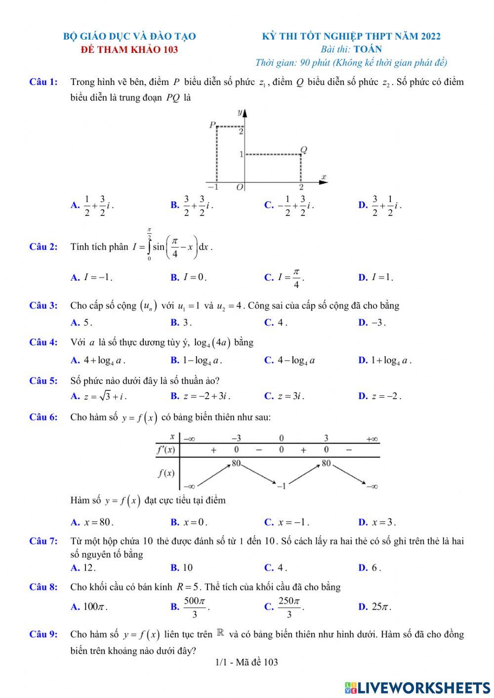 TNTHPT-MĐ-67-Đề ôn tập số 103