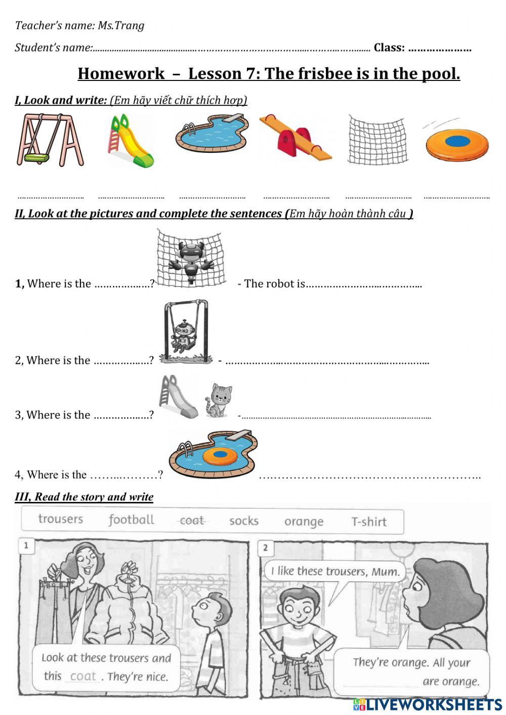 3A-Lesson 7- The frisbee is in the pool