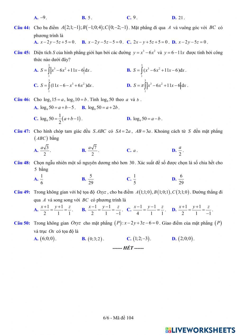 TNTHPT-MĐ-67-Đề ôn tập số 104