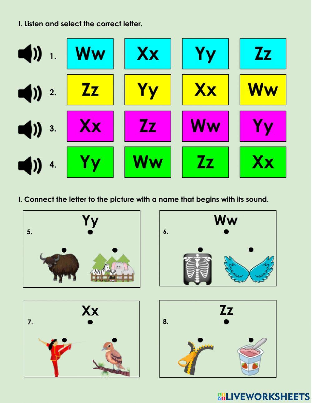 Recognizing Let… | Free Interactive Worksheets | 2817708