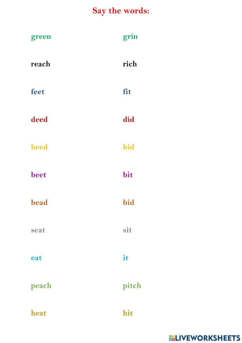 Long and short i - minimal pairs
