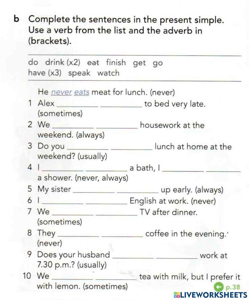 EF beginner Adverbs of frequency