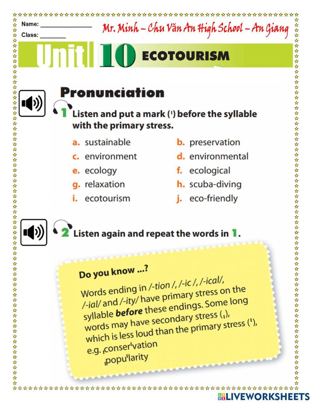 English 10 - Unit 10 - Getting Started and Language