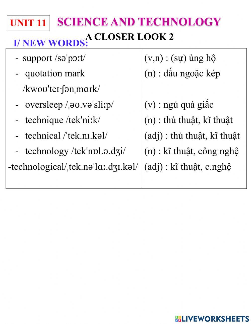 Eglish 8- unit 11- a closer look 2