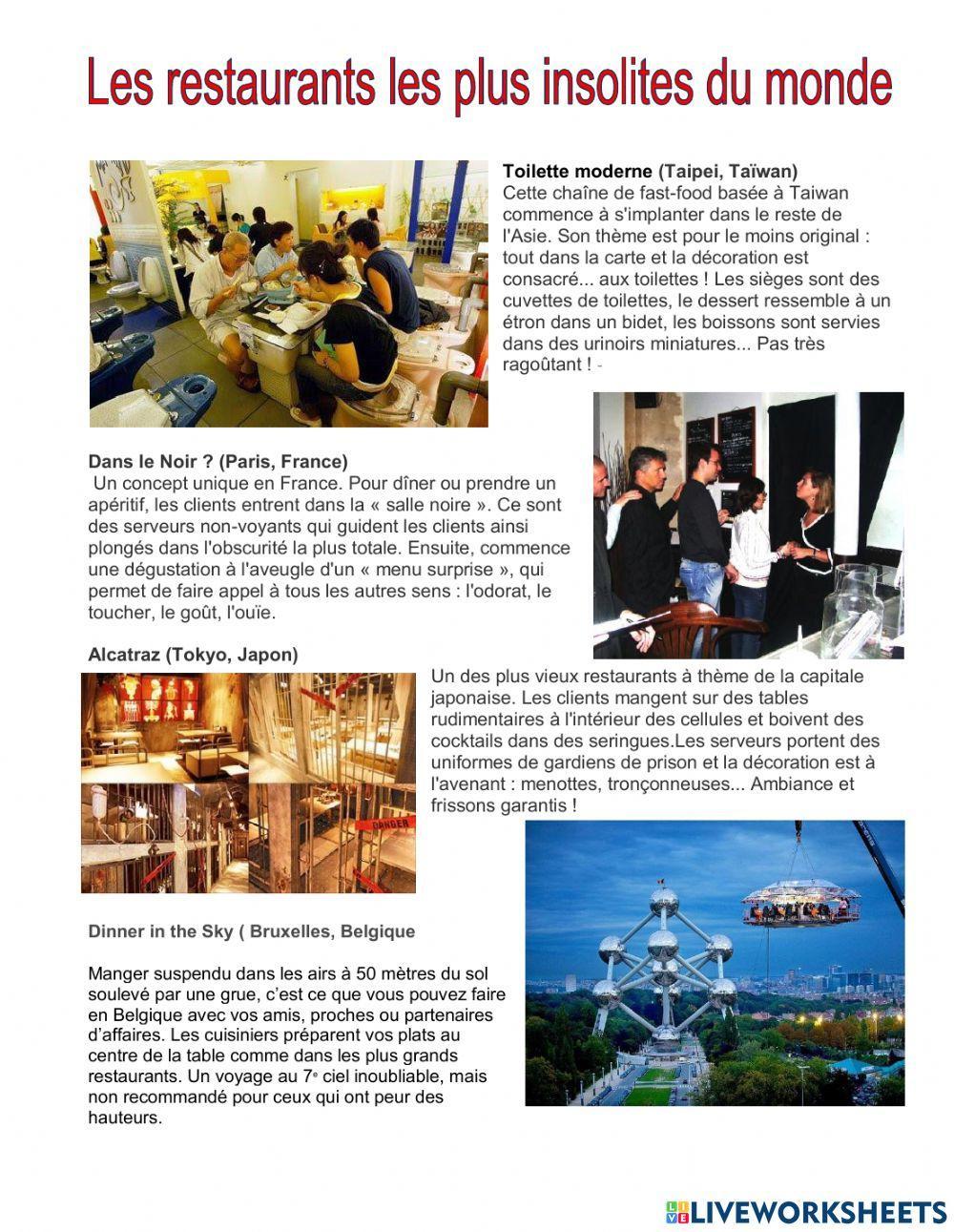 Restaurants insolites