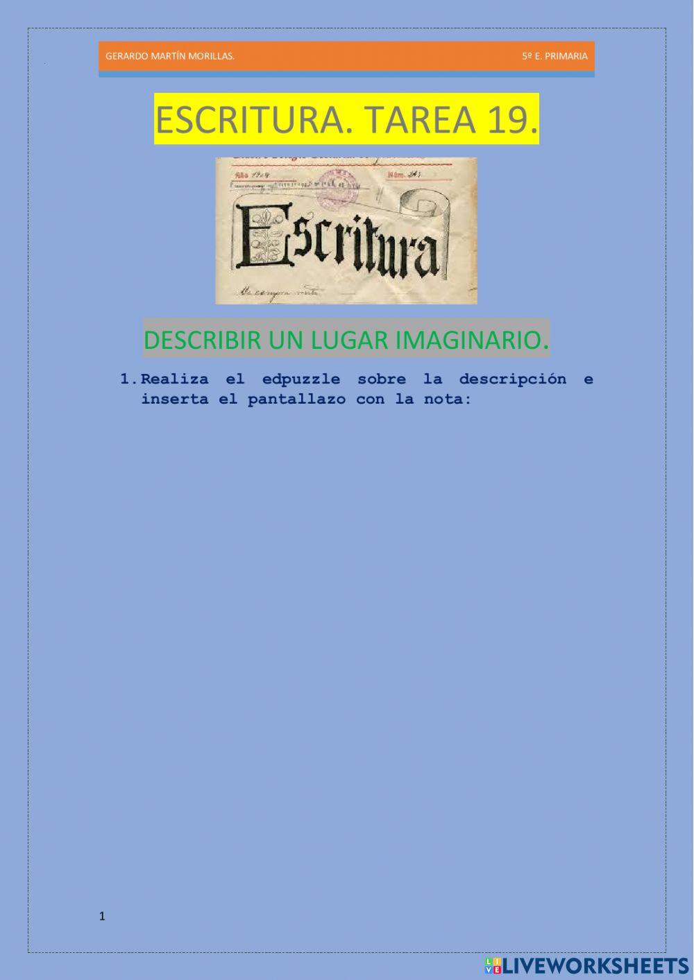 Escritura. Tarea 19.