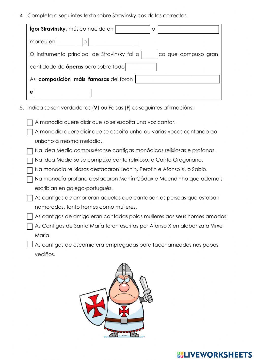 Exame Música 5ºEP-2ªAvaliación