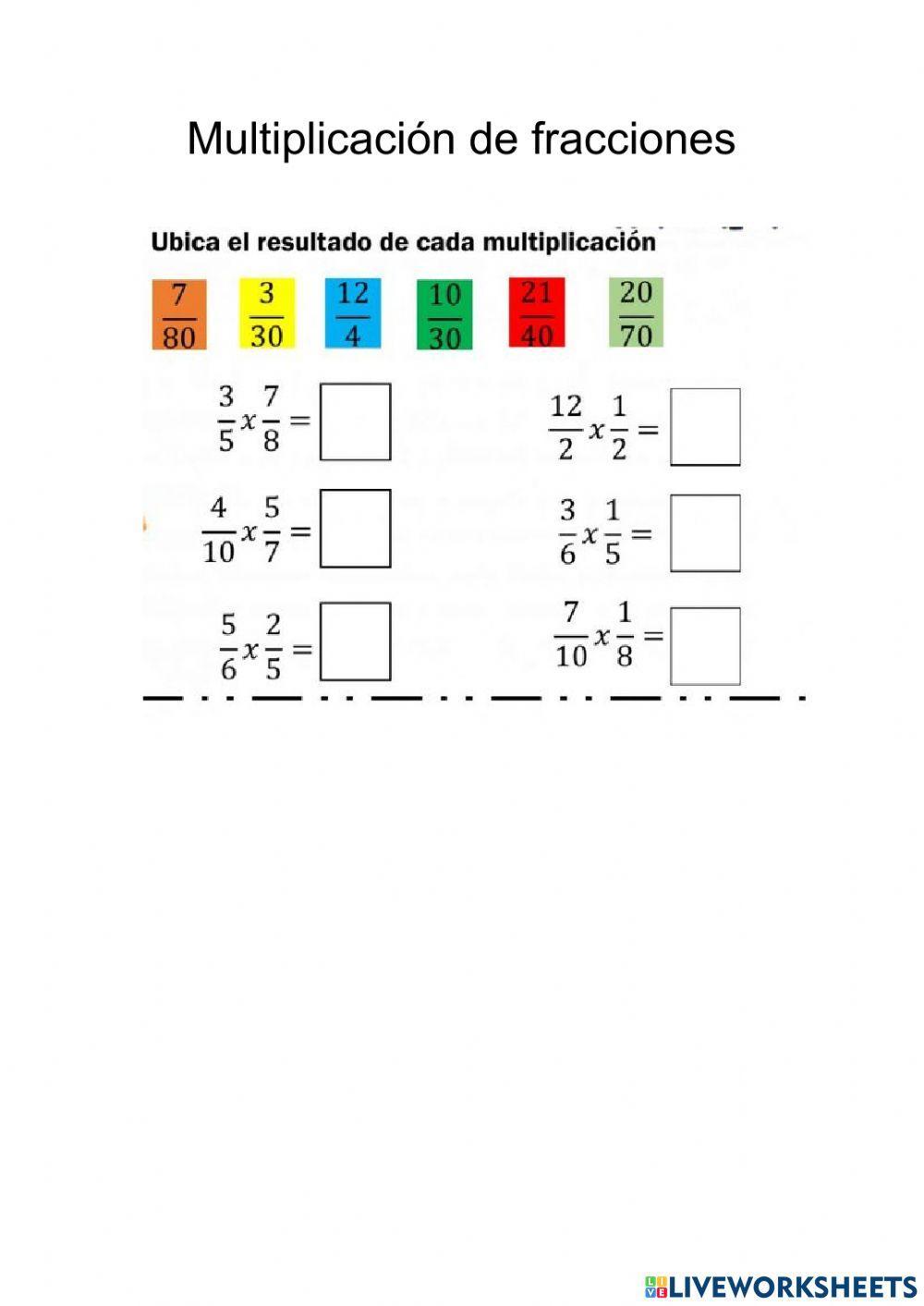 Multiplicacion de fracciones