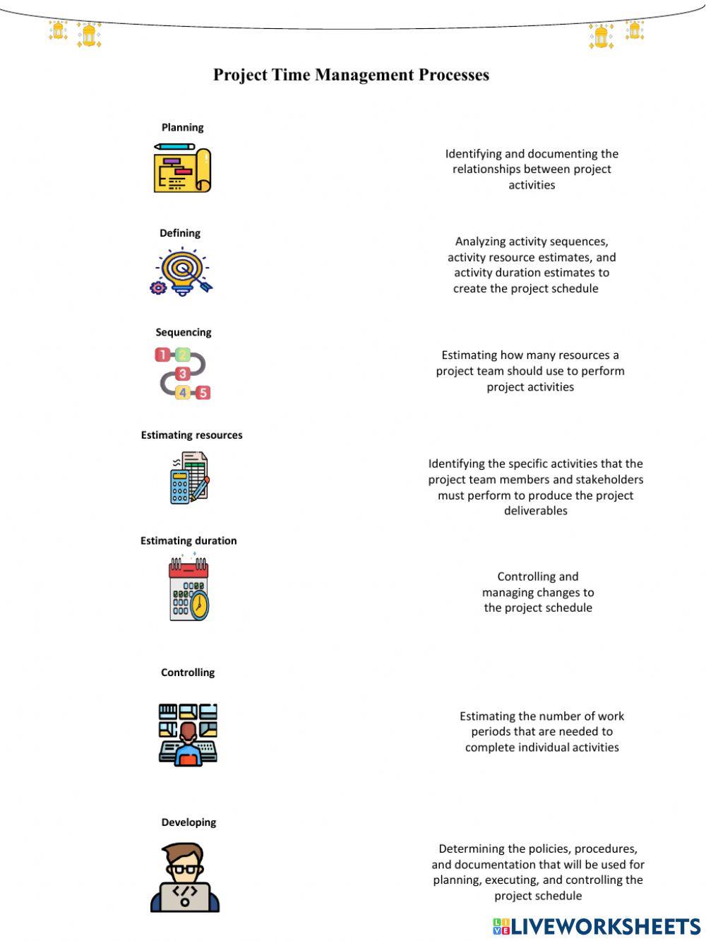project-time-management-processes-online-exercise-for-live-worksheets