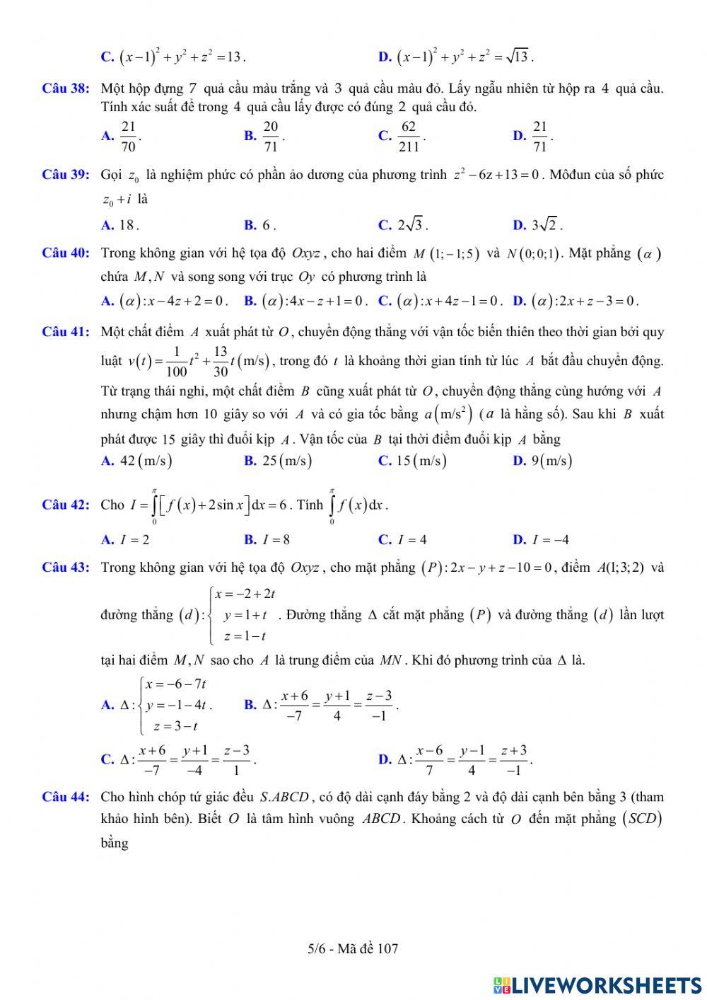 TNTHPT-MĐ-67-Đề ôn tập số 107